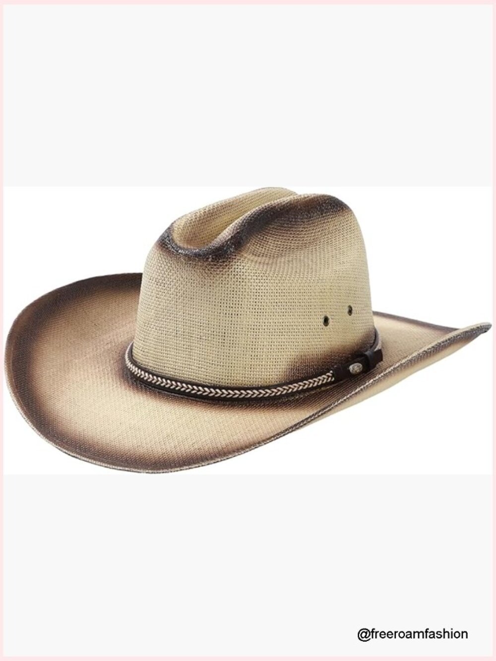 Wide Brim Straw Cowboy Hat for Women Men Western Cowgirl Rodeo Country